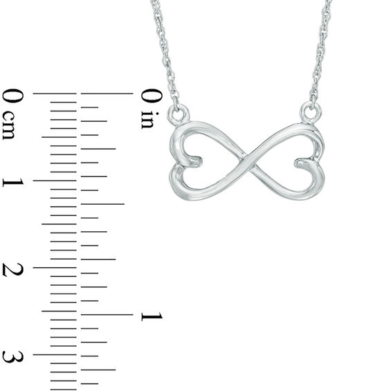 Sideways Heart-Shaped Infinity Necklace in 10K White Gold