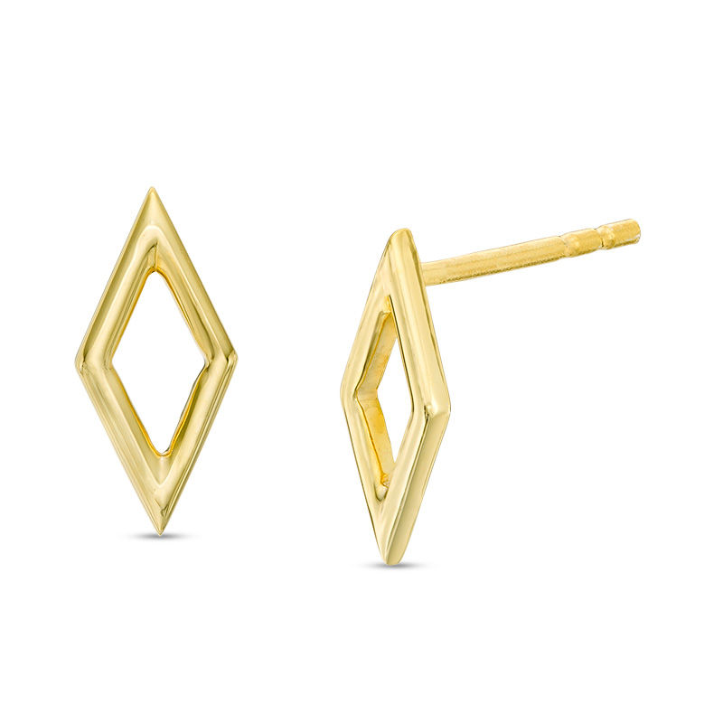 Open Geometric-Shaped Stud Earrings in 10K Gold|Peoples Jewellers