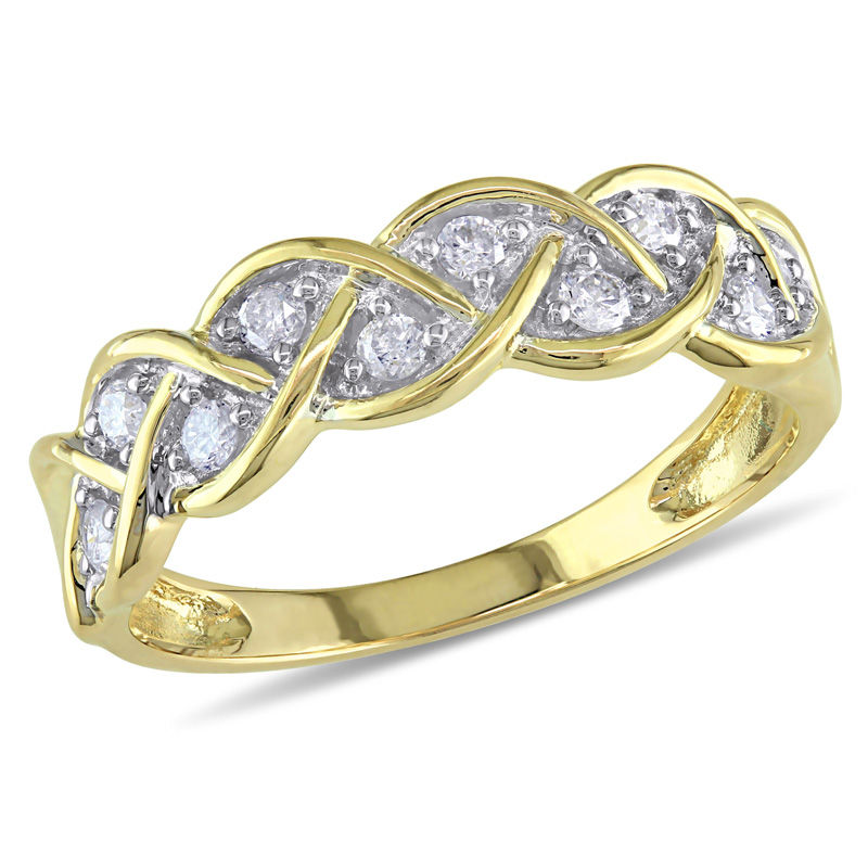 0.25 CT. T.W. Diamond Loose Braid Anniversary Band in 10K Gold|Peoples Jewellers
