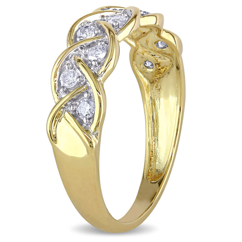 0.25 CT. T.W. Diamond Loose Braid Anniversary Band in 10K Gold|Peoples Jewellers