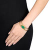 Julianna B™ Green Chalcedony and 0.28 CT. T.W. Diamond Cursive "JB" Cuff in Sterling Silver with 18K Gold Plate