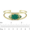 Julianna B™ Green Chalcedony and 0.28 CT. T.W. Diamond Cursive "JB" Cuff in Sterling Silver with 18K Gold Plate