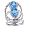 Julianna B™ Pear-Shaped Swiss Blue Topaz and 0.36 CT. T.W. Diamond Ring in 14K White Gold