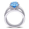 Julianna B™ Pear-Shaped Swiss Blue Topaz and 0.36 CT. T.W. Diamond Ring in 14K White Gold