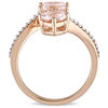 Thumbnail Image 2 of Julianna B™ 6.0mm Morganite and 0.14 CT. T.W. Diamond Linear Three Stone Bypass Ring in 14K Rose Gold