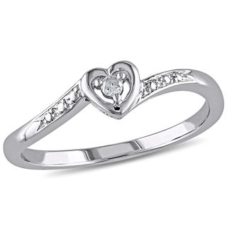 Diamond Accent Heart Promise Ring in Sterling Silver