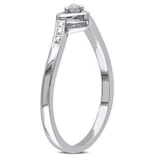 Diamond Accent Heart Promise Ring in Sterling Silver