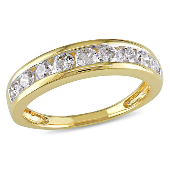 0.72 CT. T.W. Diamond Channel-Set Nine Stone Anniversary Band in 14K Gold