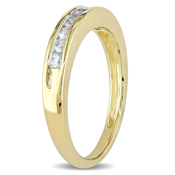 0.24 CT. T.W. Diamond Channel-Set Nine Stone Anniversary Band in 10K ...