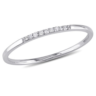 Diamond Accent Nine Stone Anniversary Band in 10K White Gold