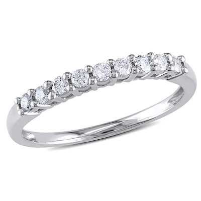 0.24 CT. T.W. Diamond Nine Stone Anniversary Band in 10K White Gold