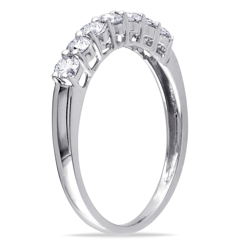 0.49 CT. T.W. Diamond Seven Stone Anniversary Band in 10K White Gold|Peoples Jewellers