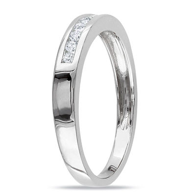 0.18 CT. T.W. Diamond Nine Stone Channel-Set Anniversary Band in 10K White Gold