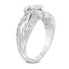 Diamond Accent Heart Split Shank Promise Ring in Sterling Silver