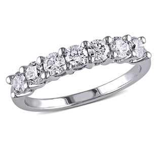 1.05 CT. T.W. Diamond Seven Stone Anniversary Band in 14K White Gold