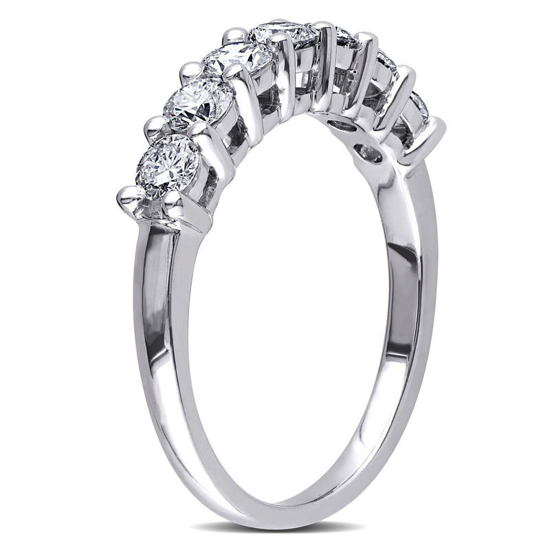 1.05 CT. T.W. Diamond Seven Stone Anniversary Band in 14K White Gold|Peoples Jewellers