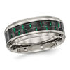 Thumbnail Image 1 of Men's 8.0mm Two-Tone Carbon Fibre Inlay Bevelled Edge Wedding Band in Titanium