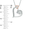 Thumbnail Image 1 of Unstoppable Love™ Diamond Accent Double Heart Pendant in Sterling Silver and 10K Rose Gold