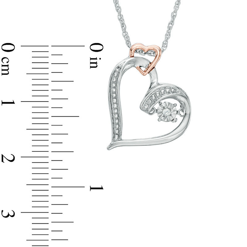 Unstoppable Love™ Diamond Accent Double Heart Pendant in Sterling Silver and 10K Rose Gold