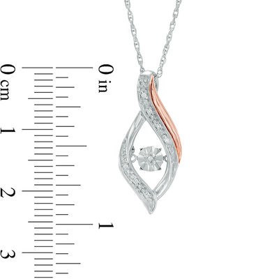 Unstoppable Love™ Diamond Accent Open Flame Pendant in Sterling Silver and 10K Rose Gold