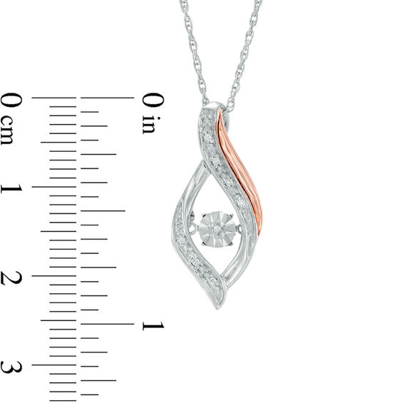 Unstoppable Love™ Diamond Accent Open Flame Pendant in Sterling Silver and 10K Rose Gold