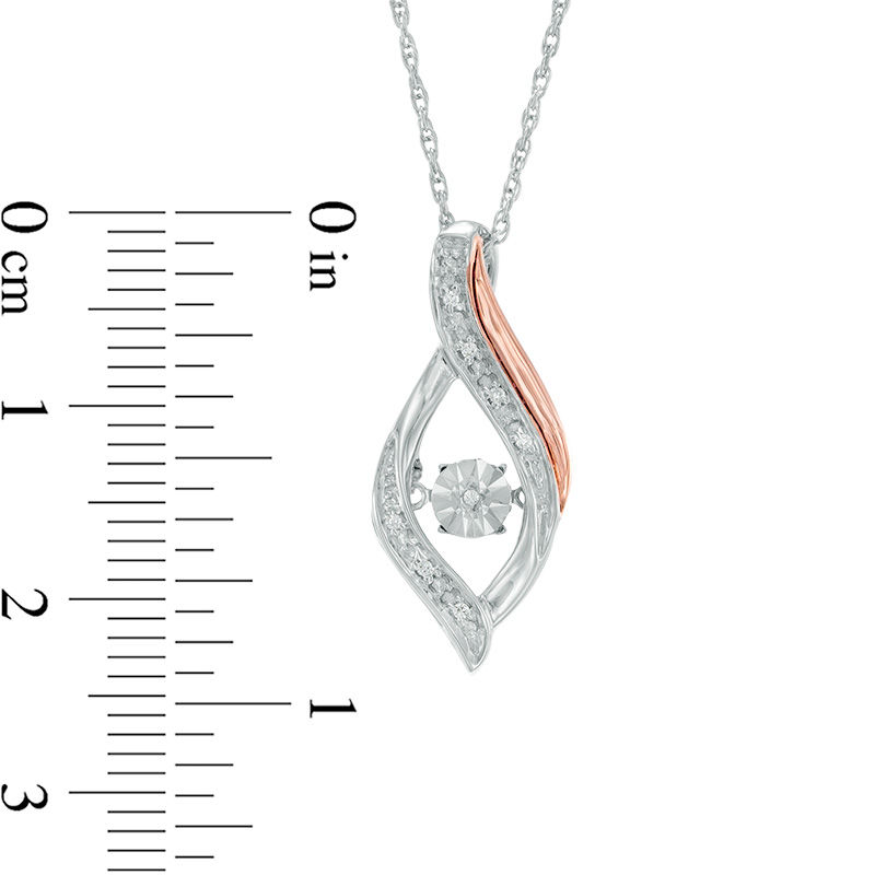 Unstoppable Love™ Diamond Accent Open Flame Pendant in Sterling Silver and 10K Rose Gold|Peoples Jewellers