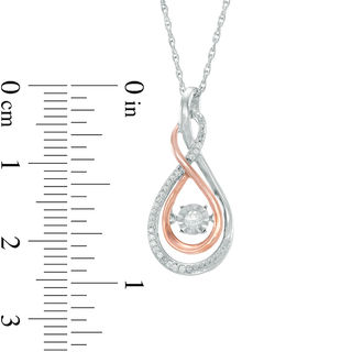 Unstoppable Love™ 0.25 CT. T.W. Diamond Infinity Pendant and Earrings Set in Sterling Silver and 10K Rose Gold