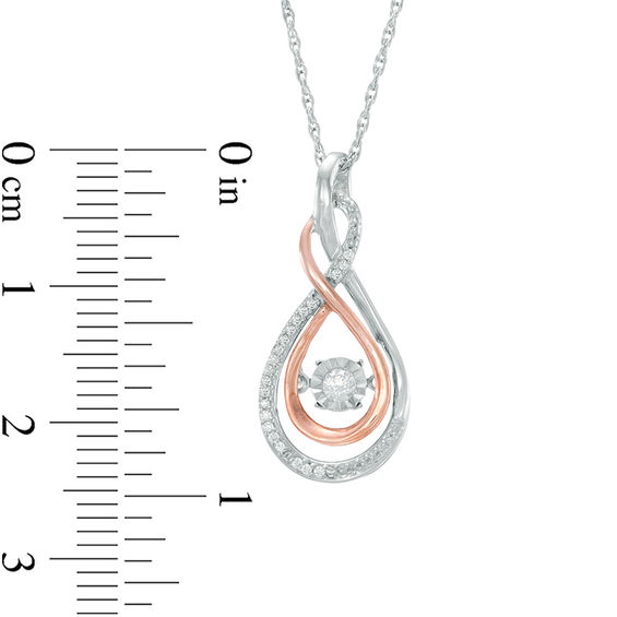 Unstoppable Love™ 0.25 CT. T.W. Diamond Infinity Pendant and Earrings Set in Sterling Silver and 10K Rose Gold