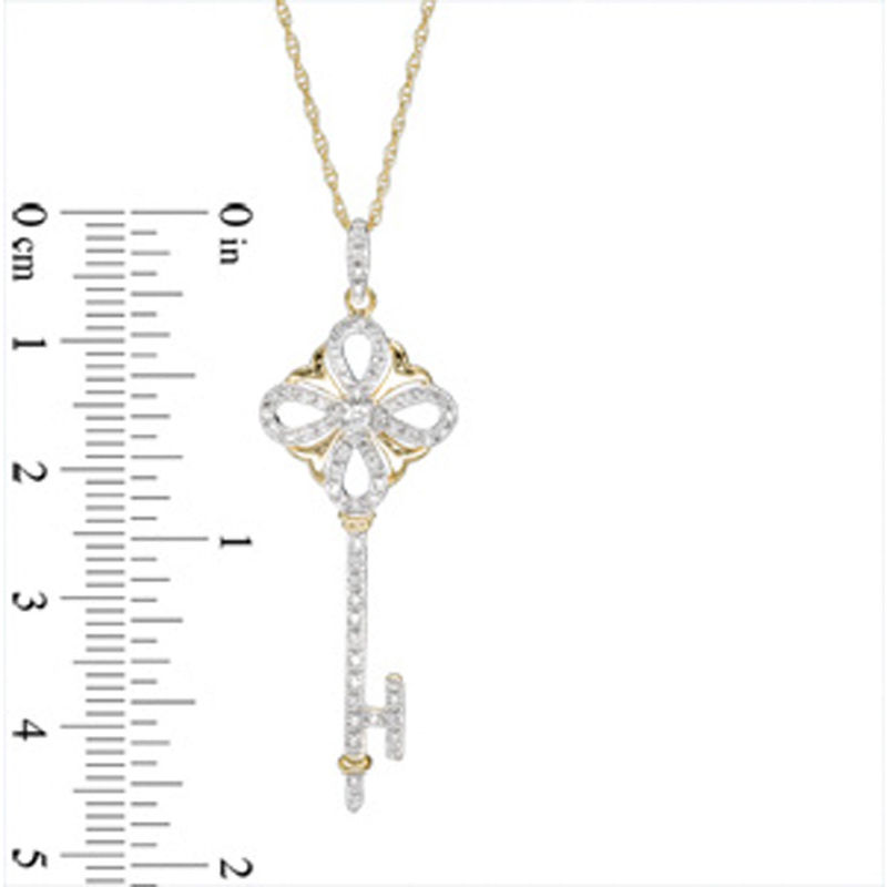0.23 CT. T.W. Diamond Key Pendant in 10K Gold|Peoples Jewellers
