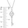 Diamond Accent Heart Key Pendant in Sterling Silver