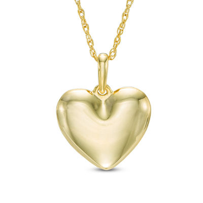 Puffed Heart Pendant in 10K Gold