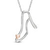 High Heel with Heart Pendant in 10K Two-Tone Gold