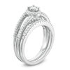 0.58 CT. T.W. Diamond Frame Multi-Row Bridal Set in 10K White Gold