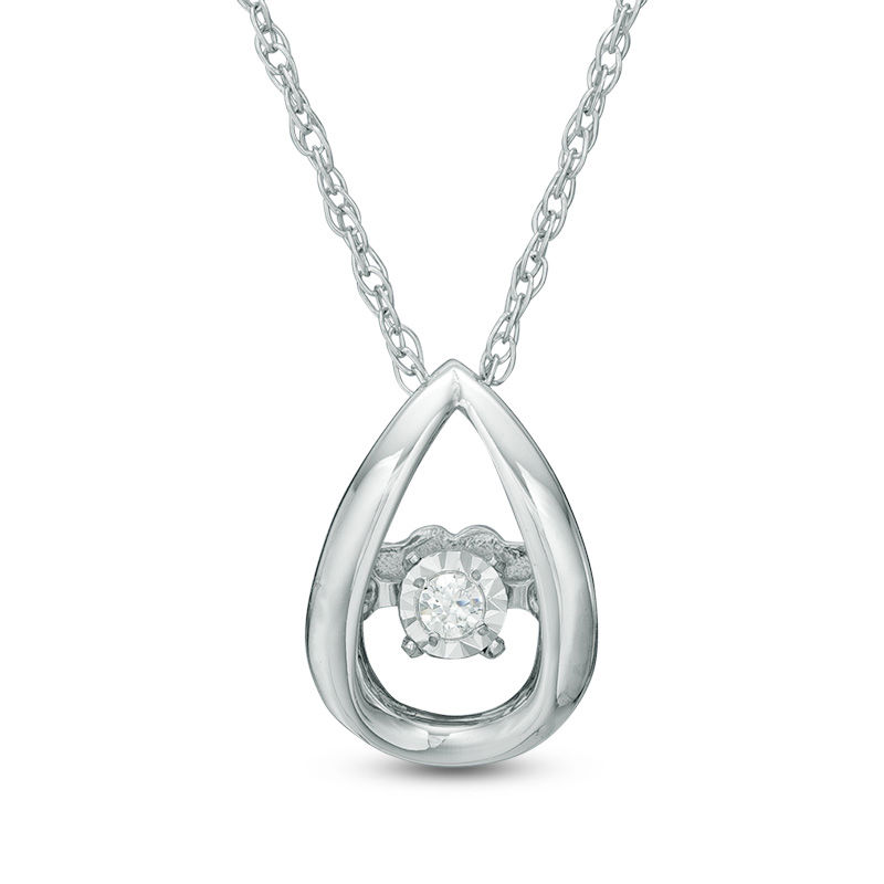 Unstoppable Love™ Diamond Accent Teardrop Frame Pendant in 10K White Gold|Peoples Jewellers