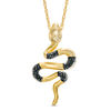 Black Diamond Accent Snake Pendant in 10K Gold