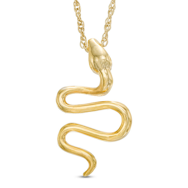 Black Diamond Accent Snake Pendant in 10K Gold|Peoples Jewellers