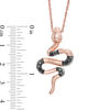 Thumbnail Image 1 of Black Diamond Accent Snake Pendant in 10K Rose Gold