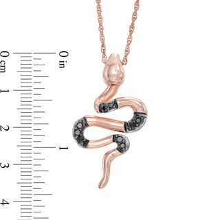 Black Diamond Accent Snake Pendant in 10K Rose Gold