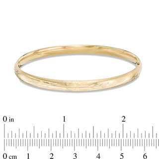 5.0mm Engraved Florentine Bangle in Hollow 14K Gold