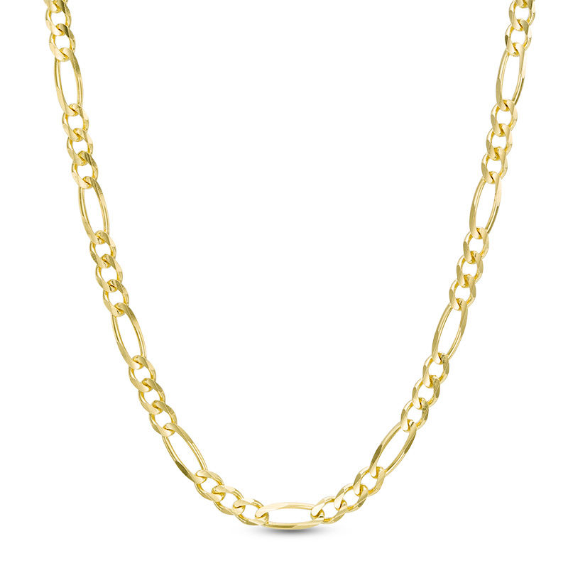 Men's 3.1mm Figaro Chain Necklace in Solid 14K Gold - 24"