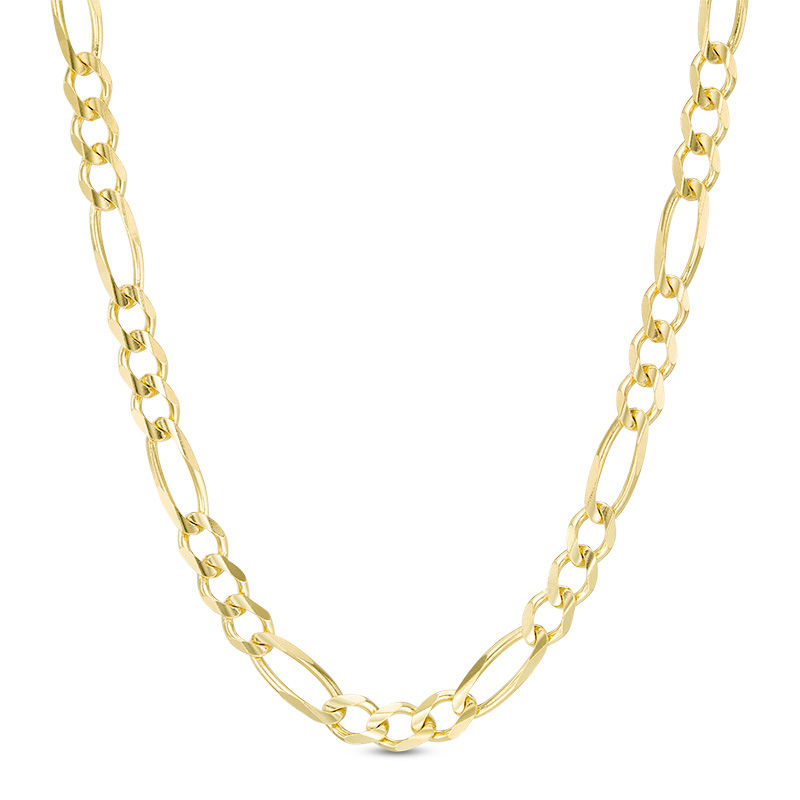 Men's 3.8mm Figaro Chain Necklace in Solid 14K Gold - 24"