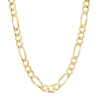 Men's 6.0mm Figaro Chain Necklace in Solid 14K Gold - 24"