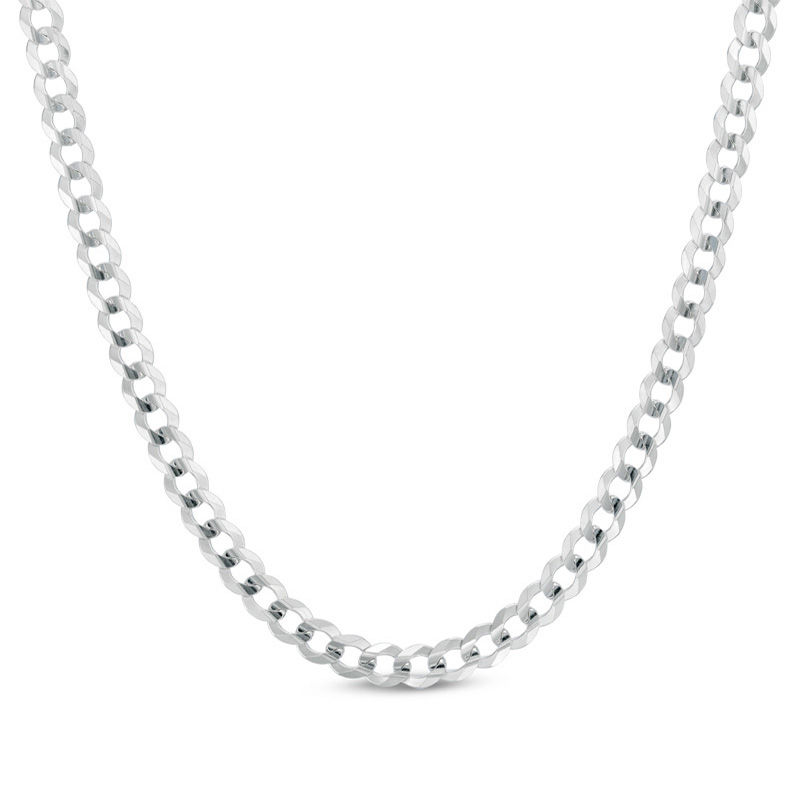 Mens white gold store curb chain