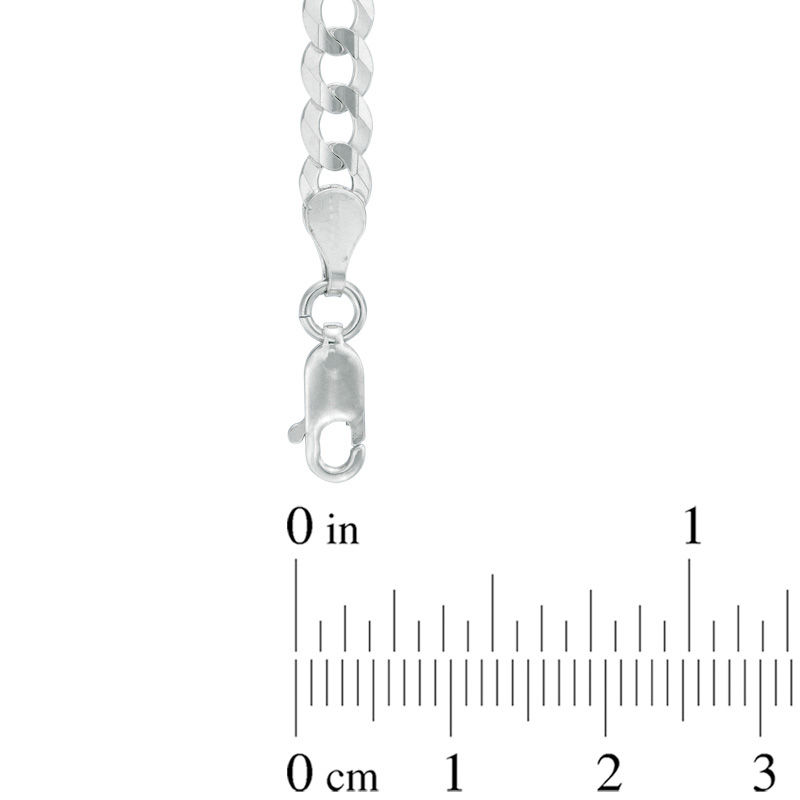 Men's 4.7mm Curb Chain Necklace in Solid 14K White Gold - 24"