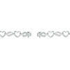Thumbnail Image 1 of 0.10 CT. T.W. Diamond Heart Link Bracelet in Sterling Silver - 7.5"