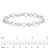 Thumbnail Image 2 of 0.10 CT. T.W. Diamond Heart Link Bracelet in Sterling Silver - 7.5"