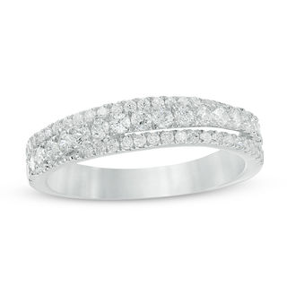 0.58 CT. T.W. Diamond Multi-Row Anniversary Band in 14K White Gold