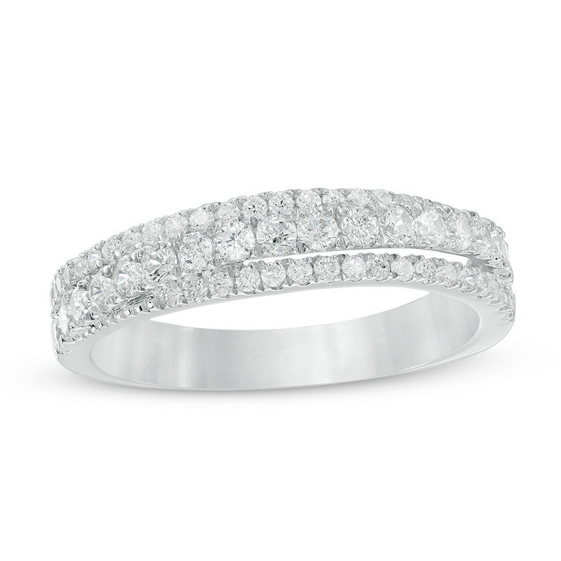 0.58 CT. T.W. Diamond Multi-Row Anniversary Band in 14K White Gold|Peoples Jewellers