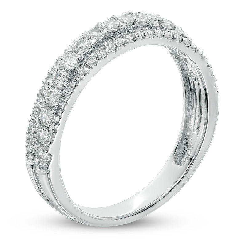 0.58 CT. T.W. Diamond Multi-Row Anniversary Band in 14K White Gold|Peoples Jewellers