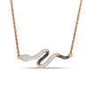 Thumbnail Image 0 of Enhanced Black and White Diamond Accent Snake Necklace in 10K Rose Gold